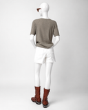 Zadig & Voltaire Ida Mon Amour Diamanté 100% Cashmere Short Sleeve Sweater ladies