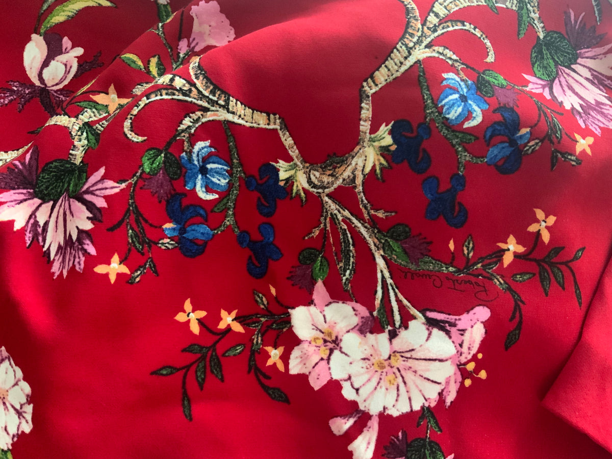 Roberto Cavalli Red Floral Backless Mini Dress Size I 42 UK 10 US 6 ladies