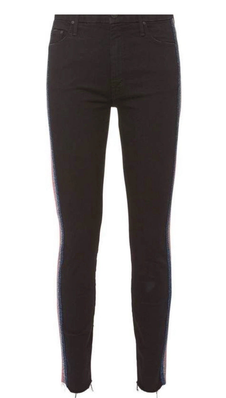 MOTHER Mother Denim High Waisted Looker Ankle Fray Guilty Glitter Racer 26 $228 ladies