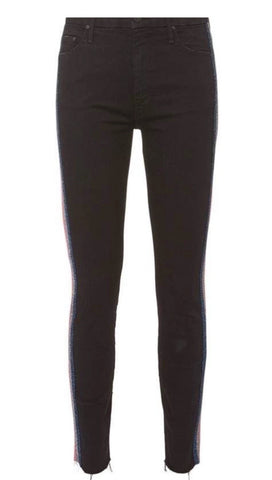 MOTHER Mother Denim High Waisted Looker Ankle Fray Guilty Glitter Racer 26 $228 ladies