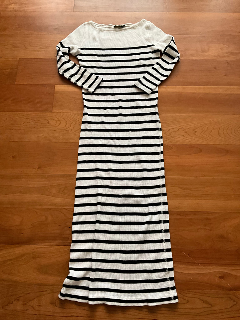 polo ralph lauren striped waffle-knit dress Ralph Lauren Striped Waffle-Knit Dress In Hunter Navy - 40% Off