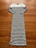 Ralph Lauren Polo Nautic Striped Waffle Knit Midi Dress Size S Small ladies