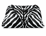 Bottega Veneta Nappa BV Trine Clutch Zebra Black White Lambskin Leather ladies