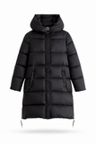 Claudie Pierlot BLACK DOWN LONG JACKET SIZE F 38 LADIES