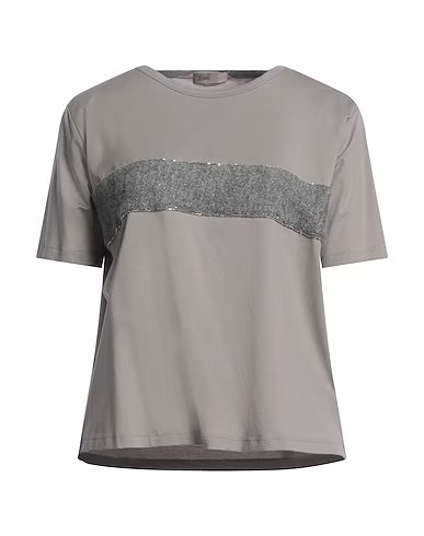 HERNO Resort Alpaca Trim Taupe T shirt size I 40 UK 8 US 4 S small ladies