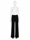 Calzedonia Black Glitter Velvet Flared Trousers – Size S ladies