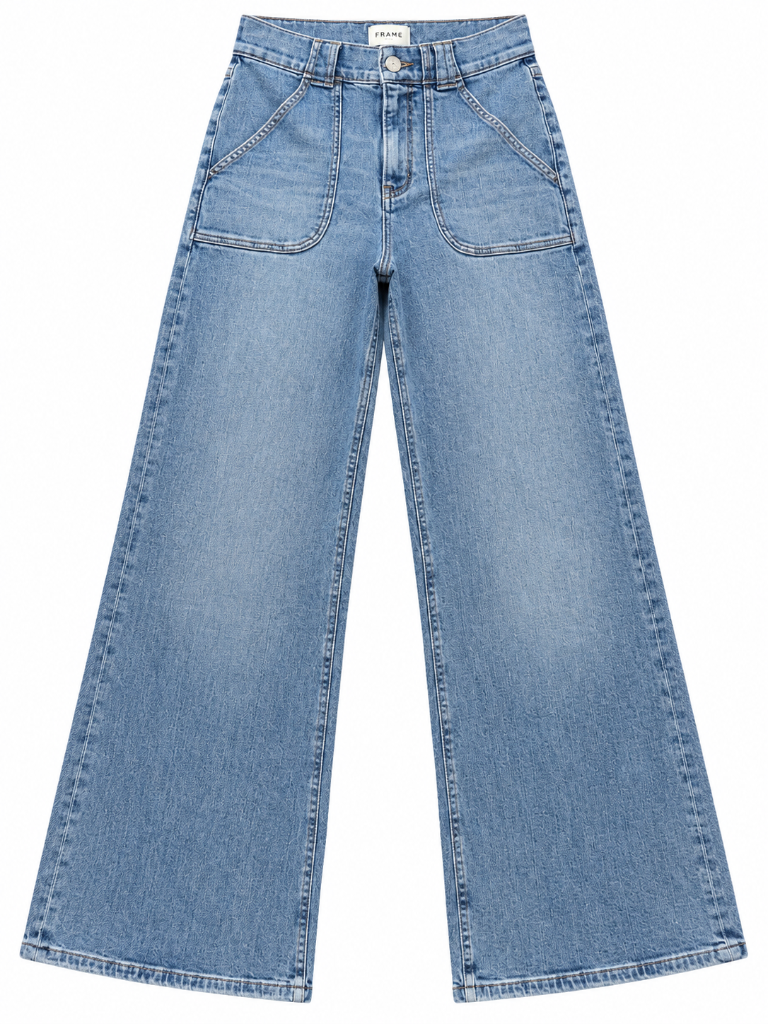 FRAME Modern Pocket High-Waisted Wide-Leg Jeans – Carpenter Wash ladies