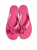 Gucci Pink Rubber GG Flip-Flops – Size 38 ladies