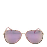 CHANEL Pink Leather CC Aviator Pilot Winter Sunglasses - 4219