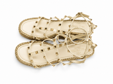 Valentino Garavani Rockstud Caged Wedge Espadrille Sandals Size 39 ladies