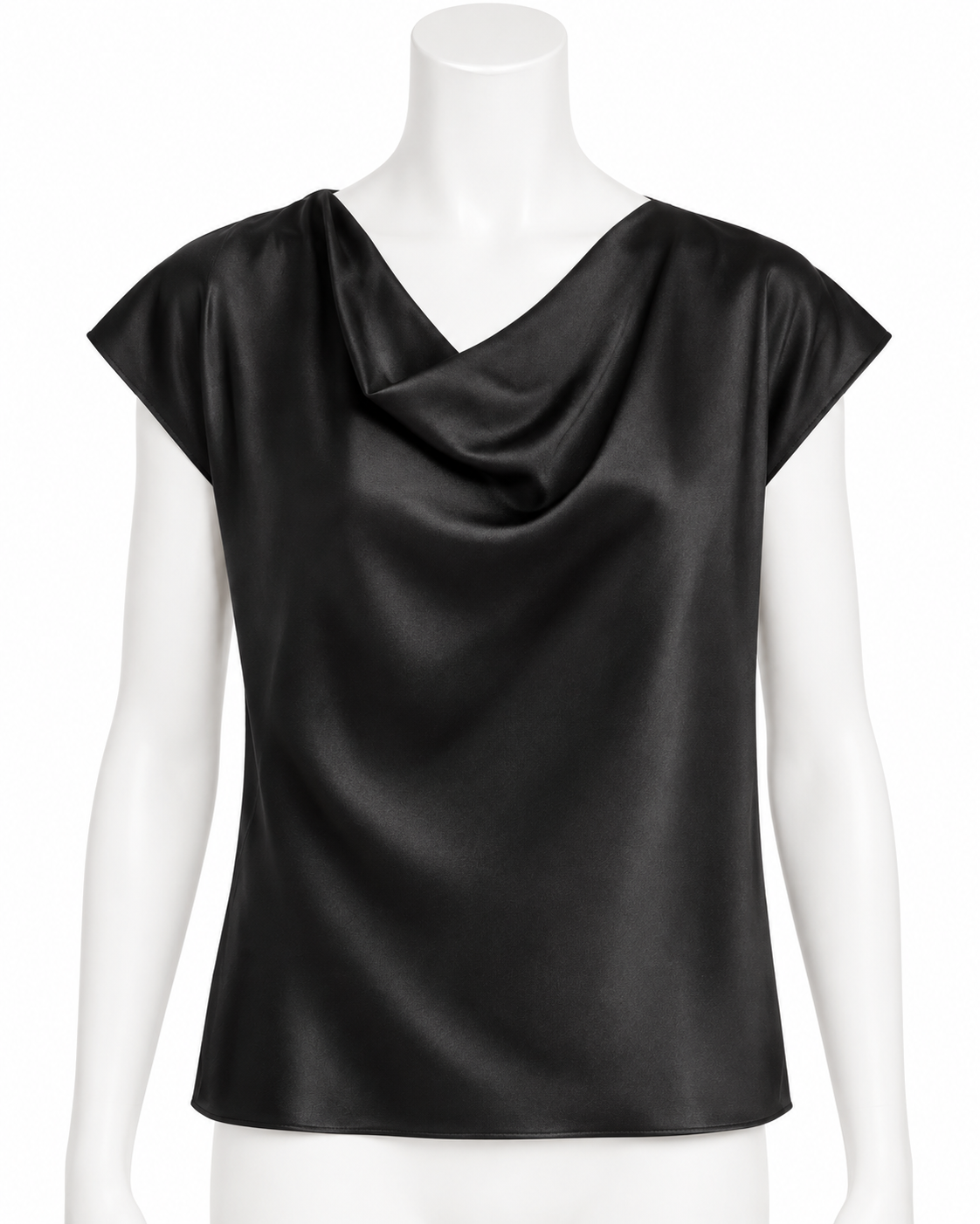 Vince Black Silk Cowl Neck Blouse size L ladies