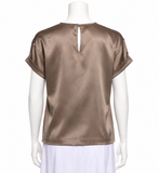 Brunello Cucinelli Silk Monili Trim Top – Size S ladies