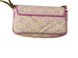 Gucci Super Mini GG Marmont Matelasse Canvas Flap crossbody bag handbag pink ladies