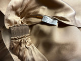 Brunello Cucinelli Champagne Silk Monili Belted Long Dress Size L large ladies