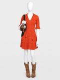 Zadig & Voltaire Memphisia Co Bandana Knit Dress – Tangerine Orange – Size M ladies