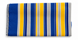 Men’s Striped Pocket Square – Blue, Yellow & Grey men