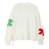 MIRA MIKATI Organic Cotton Floral Intarsia Jumpe Pullover ladies