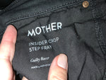 MOTHER Insider Crop Step Fray Guilty Racer Jeans Denim in Black Size 26 ladies