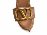 Valentino Garavani Women's Vlogo Wedge Platform Espadrille Sandals Size 38 ladies