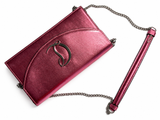 Christian Louboutin Loubi54 Metallic Pink Patent Leather Crossbody Clutch Bag ladies