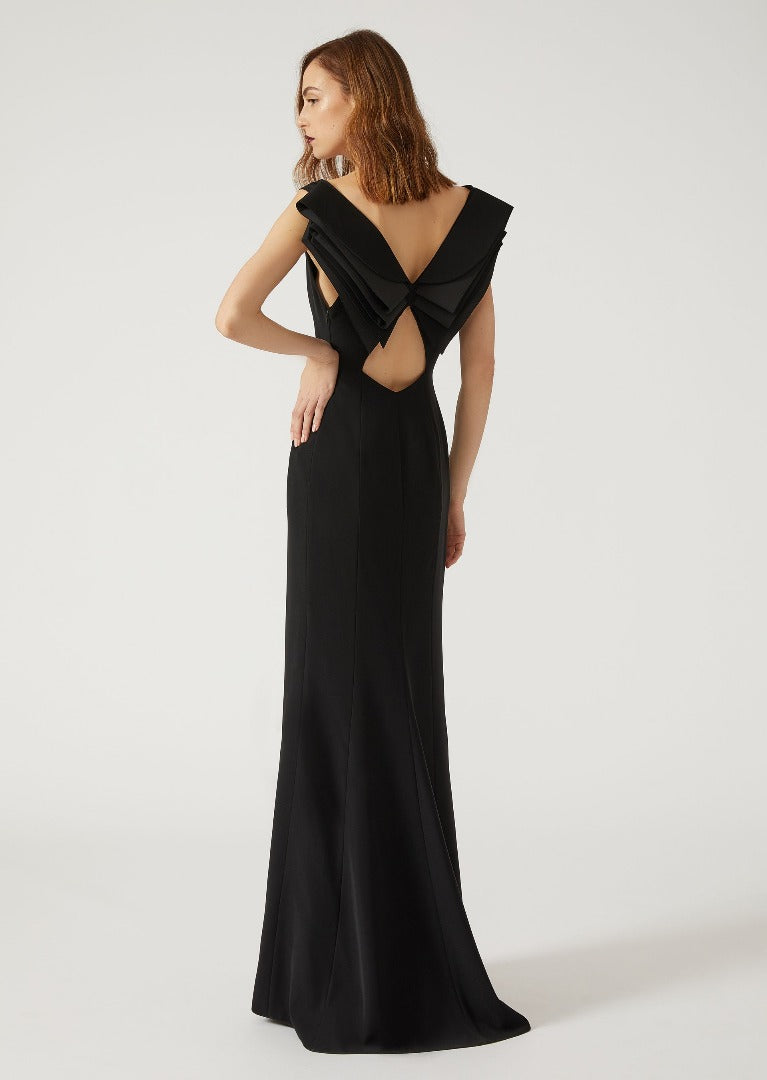 Emporio Armani Black Sexy Gown Maxi dress Size I 40 S SMALL Ladies