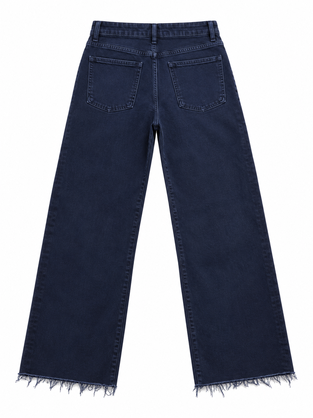 FRAME Navy Blue High-Waisted Wide-Leg Cropped Jeans – Size 29 ladies