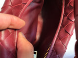 Bottega Veneta Mini Jodie Intrecciato Nappa Leather Handbag Burgundy ladies