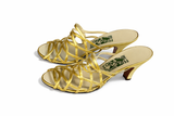 Salvatore Ferragamo Archives Limited Edition Leather Gold Mules Heels size 38 UK 5 ladies
