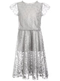 Stella McCartney KIDS Girl's Silver Stars Tulle Dress In Grey Size 8 years old children