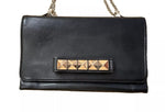 VALENTINO Black Lambskin Leather Va Va Voom Clutch Bag Handbag ladies