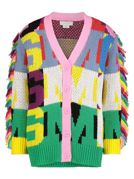 STELLA MCCARTNEY KIDS GIRLS’ Knit Fringe Multicolour Cardigan Size 10 years children