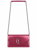 Christian Louboutin Loubi54 Metallic Pink Patent Leather Crossbody Clutch Bag ladies