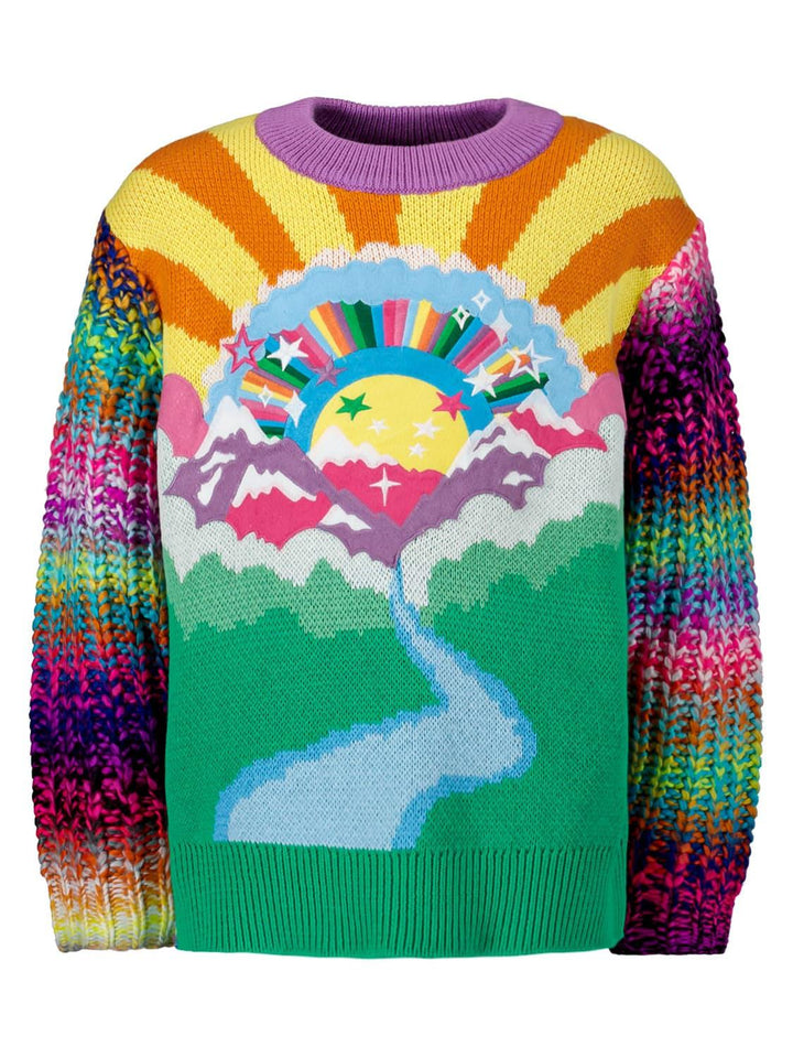 STELLA MCCARTNEY 2024 KIDS GIRLS’ RAINBOW EMBROIDER SWEATER JUMPER SIZE 10 YEARS children