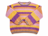 Rose Carmine Handmade Striped Mohair Pullover – Size 1 ladies