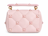 Valentino Garavani Roman Stud Quilted Leather Top Handle Bag ladies