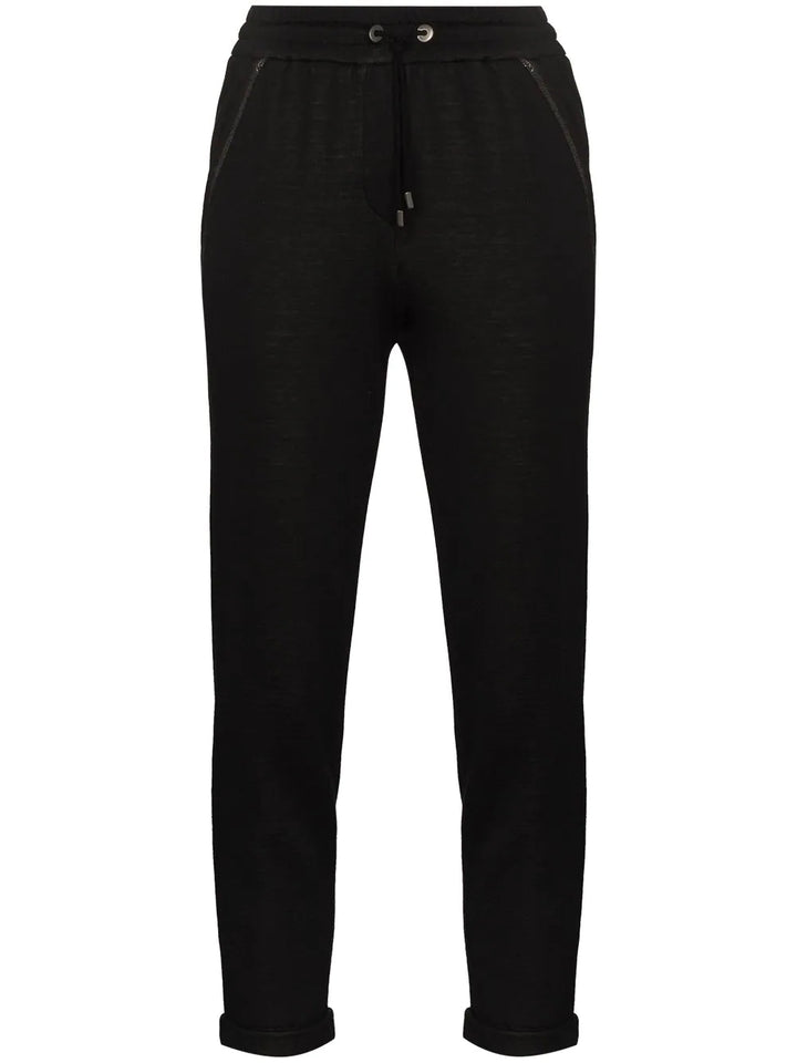 Brunello Cucinelli Monili-detail drawstring track pants sweatpants joggers Sz S ladies