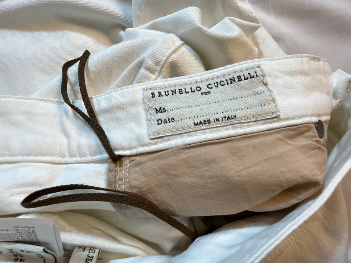 Brunello Cucinelli Slim Fit & Straight Jeans in White Size I 42 US 6 UK 10 ladies
