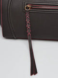 Celine Dark Grey/Pink Leather Medium Phantom Luggage Tote Bag Handbag Ladies
