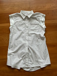 Brunello Cucinelli Striped Poplin Shirt Sleeveless Monili Trim Shirt size XS ladies