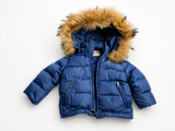 Il Gufo Blue Down Puffer Jacket with Fur Hood – 18 Months children