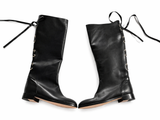 RED Valentino Knee Length Black Leather Boots size 38 ladies