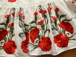 Alexis Linen Floral Embroidered Mini Flare Skirt SZ S Small ladies