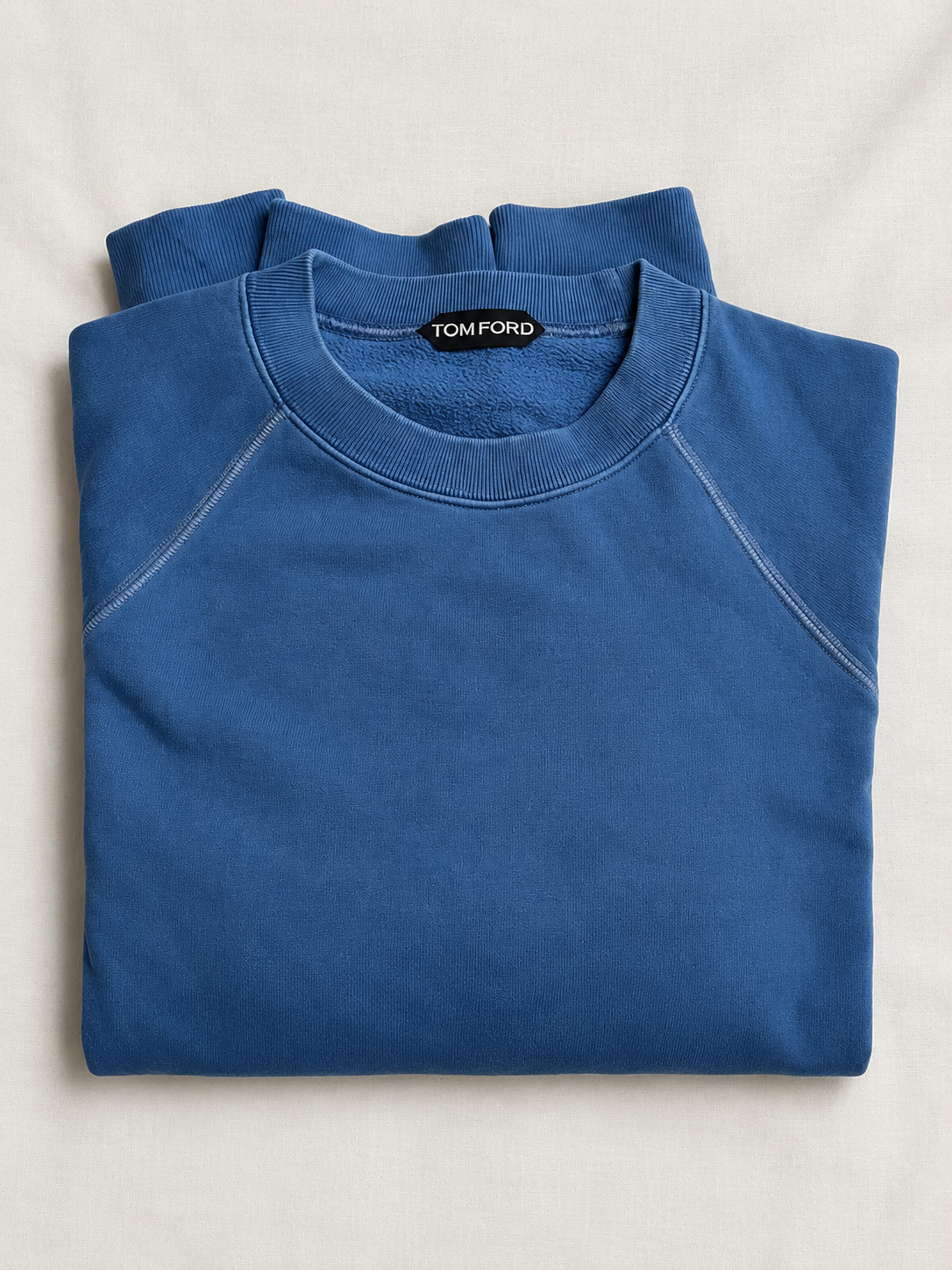 Tom Ford Blue Cotton Crewneck Sweatshirt men