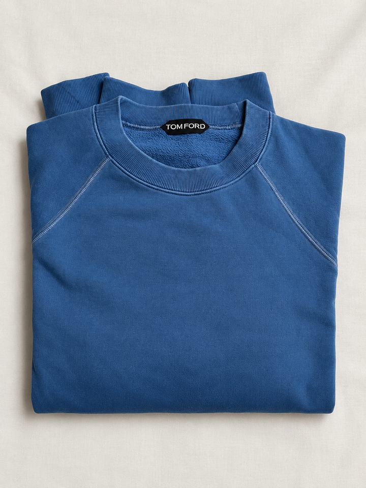 Tom Ford Blue Cotton Crewneck Sweatshirt men