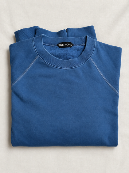 Tom Ford Blue Cotton Crewneck Sweatshirt men