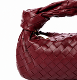 Bottega Veneta Mini Jodie Intrecciato Nappa Leather Handbag Burgundy ladies