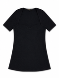 Maje Black Rib-Knit Sweetheart-Neck Top ladies