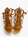 Valentino Garavani Rockstud 100 Leather Wedge Espadrilles ladies