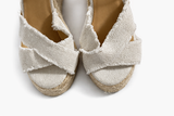 Castaner Bromella White Wedge Espadrilles Sandals Size 38 ladies