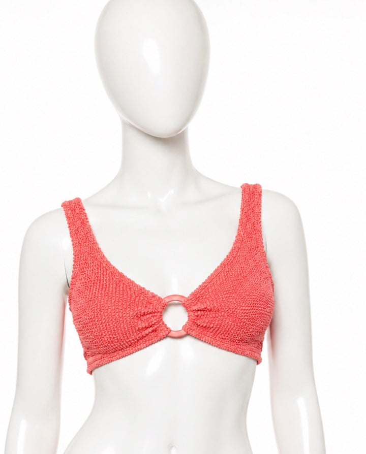 Hunza G Rose Inc Iman Seersucker Bikini Bralette One Size fits all ladies